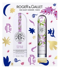 Roger & Gallet Coffret Feuille de Thé Eau Parfumée Bienfaisante 30 ml + Crème Mains 30 ml Offert