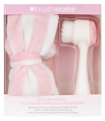 Brushworks Bandeau de Maquillage + Brosse Nettoyante Visage de Luxe