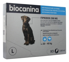 Biocanina Fiprodog 268 mg Spot-On Solution Large Dogs 3 Pipety po 2,68 ml