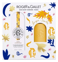 Roger &amp; Gallet Bois d'Orange Coffret Eau Parfumée Bienfaisante 100 ml + Bougie Parfumée 75 gr Offerte