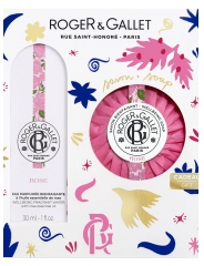 Roger &amp; Gallet Rose Coffret Eau Parfumée Bienfaisante 30 ml + Savon Bienfaisant 100 gr Offert