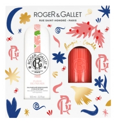 Roger &amp; Gallet Fleur de Figuier Coffret Eau Parfumée Bienfaisante 100 ml + Bougie Parfumée 75 gr Offerte