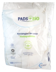 Gilbert Pads Bio 180 Rectangles de Coton 8 x 10 cm