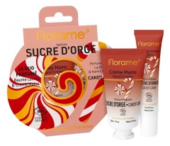 Florame Polkagris Presentf&ouml;rpackning Handkr&auml;m 30 ml + Ekologiskt L&auml;ppbalsam 15 ml