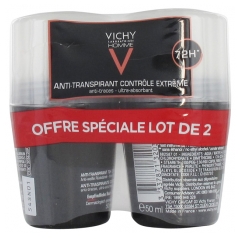 Vichy Homme 72H Deodorante Antitraspirante Extreme Control Roll-On 2 x 50 ml