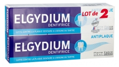 Elgydium Dentifrice Anti Plaque Lot de 2 x 75 ml