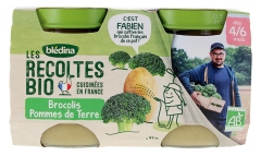 Blédina Les Récoltes Bio Brocolis Pommes de Terre dès 4/6 Mois Bio 2 Pots