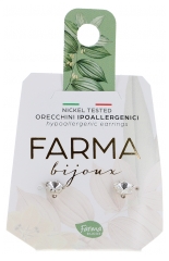 Brincos Hipoalerg&eacute;nicos Pharma Bijoux para Peles Sens&iacute;veis - Testados para N&iacute;quel - Flores Cristal 6mm