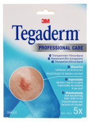 3M Tegaderm Medicazione Trasparente Impermeabile 10 cm x 12 cm 5 Medicazioni