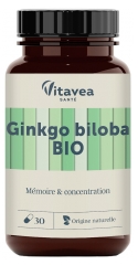 Vitavea Ginkgo Biloba Mémoire &amp; Concentration Bio 30 Gélules