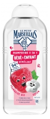 Le Petit Marseillais Shampoing Démêlant 2en1 Bébé &amp; Enfant Framboise Coton 300 ml