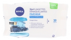 Nivea Lingettes Démaquillantes Fraîcheur 3en1 Peaux Normales 20 Lingettes