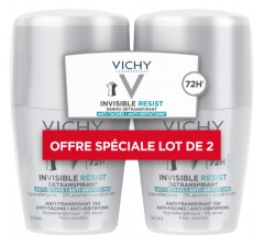 Vichy Deodorant Invizibil Rezist Dermo-Antiperspirant 72H Roll-On Set de 2 x 50 ml