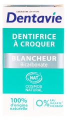 Dentavie Dentifrice à Croquer Blancheur Bicarbonate Bio 60 Comprimés