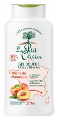 Le Petit Olivier Gel Douche à l'Eau d'Olive Bio et Pêche de Manosque 270 ml