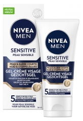 Nivea Men Sensitive Gel-Crème Visage &amp; Barbe Courte Peau Sensible 50 ml