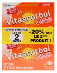 Vitascorbol C1000 Lot de 2 x 20 Comprimés à Croquer Offre Spéciale