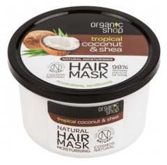 Organic Shop Hair Mask Naturel Hydratant Noix de Coco et Karité 250 ml