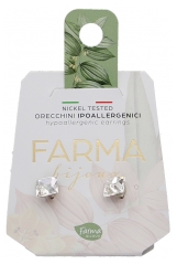 Pharma Bijoux Boucles d'Oreilles Hypoallergéniques Carré Crystal 6 mm