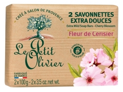 Le Petit Olivier Savonnettes Extra Douces Fleur de Cerisier 2 x 100 g