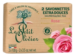 Le Petit Olivier Savonnettes Extra Douces Rose 2 x 100 g