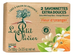 Le Petit Olivier Savonnettes Extra Douces Fleur d'Oranger 2 x 100 g