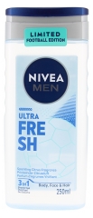 Nivea Men Ultra Fresh 3in1 Shower Gel Face, Body and Hair 250 ml