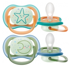 Avent Ultra Air Nighttime 2 Sucettes Orthodontiques 18 Mois et +