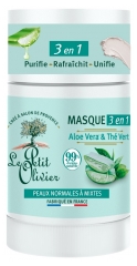 Le Petit Olivier Masque 3en1 Aloe Vera &amp; Thé Vert 50 g