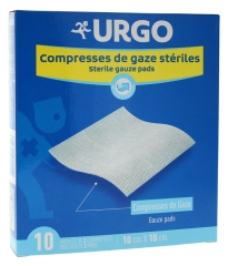 Urgo Compresses of Sterile Gauze 10cm x 10cm 10 Sachets of 2 Compresses