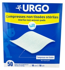 Urgo Hisopos Estériles no Tejidos 10 cm x 10 cm 50 Paquetes de 2 Hisopos