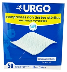 Urgo Non-Woven Sterile Compresses 10cm x 10cm 50 Sachets of 2 Compresses