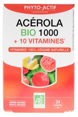 Phyto-Actif Acerola 1000 + 10 Vitamines Bio 24 Comprimés