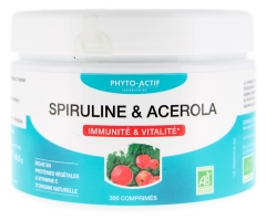 Phyto-Actif Spirulina Acerola Immunità e Vitalità Biologica 300 Compresse