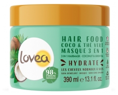 M&aacute;scara 3 em 1 Lovea Hair Food Coco & Ch&aacute; Verde 390 ml