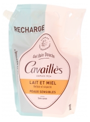 Cavaillès Gel Bain Douche Peaux Sensibles Lait et Miel Éco-Recharge1 L