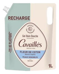 Cavaillès Gel Doccia per Pelli Sensibili Fiori di Cotone Eco-Refill 1 L