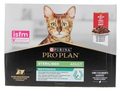 Purina Proplan Dospěl&aacute; Sterilizovan&aacute; Kočka Hověz&iacute; S&aacute;čky 10 x 85 g