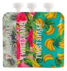 Twistshake Fruit Motif Reusable Flask Set of 3 x 220 ml