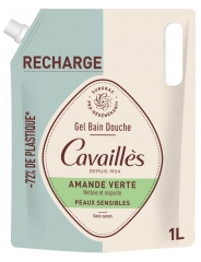 Cavaillès Gel Bain Douche Peaux Sensibles Amande Verte Éco-Recharge 1 L