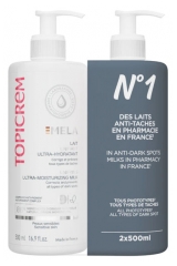 Topicrem MELA Leche Unificante Ultra-Hidratante Lote de 2 x 500 ml