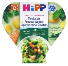 HiPP Les Petits Gourmets Fondue de Pommes de Terre Légumes Verts Saumon dès 12 Mois 230 g