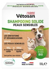 Clément Thékan Vétosan Shampoing Solide Peaux Sensibles Chiens et Chats Bio 100 g