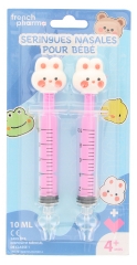 French Pharma Nasal Syringes for Babies 4 Months and Over Rabbit Model 2 x 10 ml