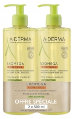 A-DERMA Exomega Control Waschöl Weichmacher Anti-Gratting Set mit 2 x 500 ml