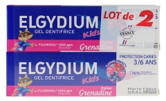 Elgydium Gel Dent&iacute;frico Para Ni&ntilde;os Protecci&oacute;n Contra la Caries 3/6 A&ntilde;os Set de 2 x 50 ml