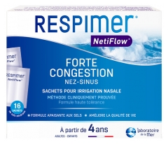 Laboratoire de la Mer Respimer NetiFlow Forte Congestion 16 Sachets pour Irrigation Nasale