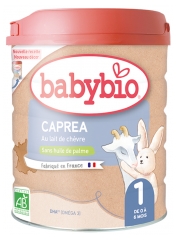 Babybio Caprea 1 au Lait de Chèvre de 0 à 6 Mois Bio 800 g