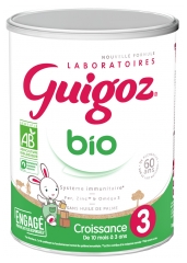 Guigoz Latte Biologico per la Crescita Dai 10 Mesi ai 3 Anni 800 g