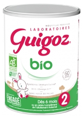 Guigoz Bio Lait 2ème Âge Dès 6 Mois Jusqu'à 1 An 800 g